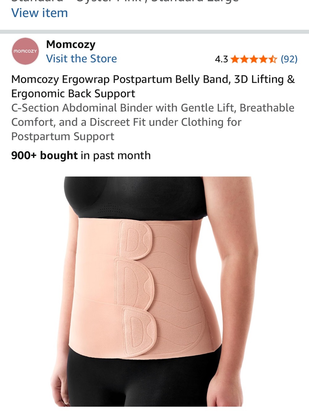 Momcozy Postpartum Belly Band - Oyster Pink Support Wrap